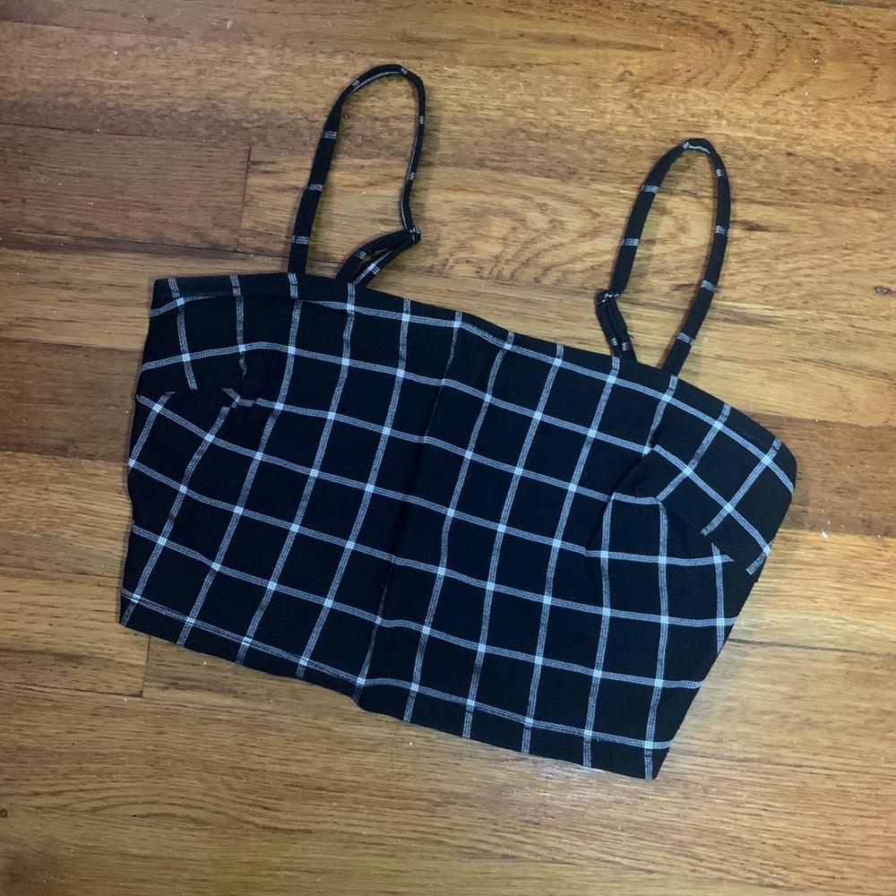 Grid print tank top